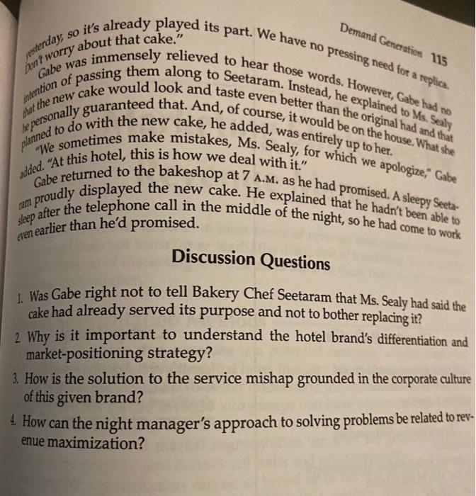 Please read the case study and respond to the 4