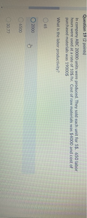 Given the following data, determine a weighted