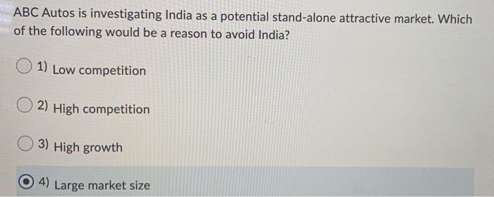 ABC Autos is investigating India as a potential