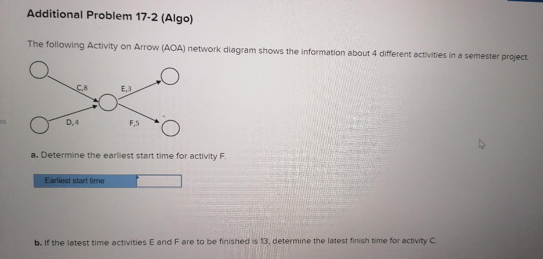 Additional Problem 17-2 (Algo) The following