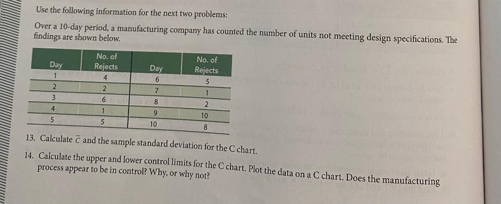 13,14 Use the following information for the next