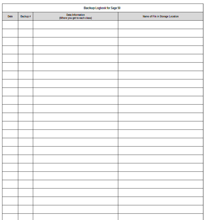 Assignment: Backup log in for the assignment:
