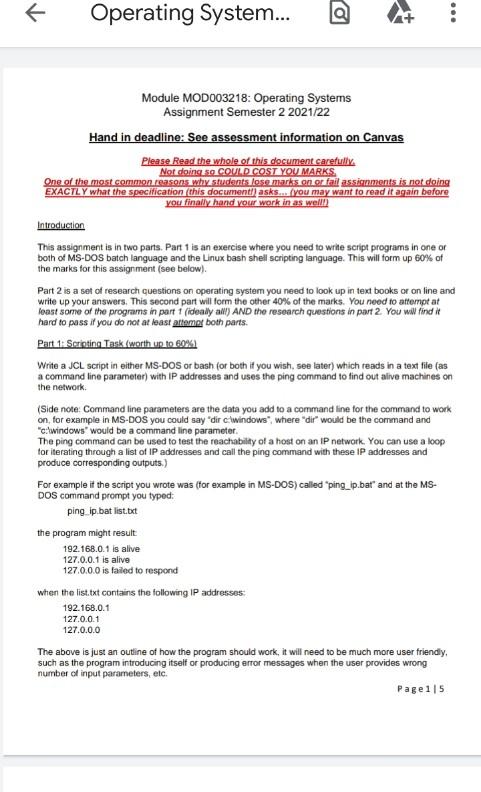 Write a JCL script in either MS-DOS or bash (or