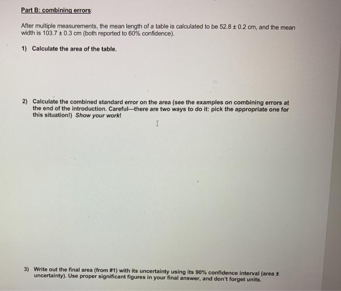 Part B: combining errors After multiple