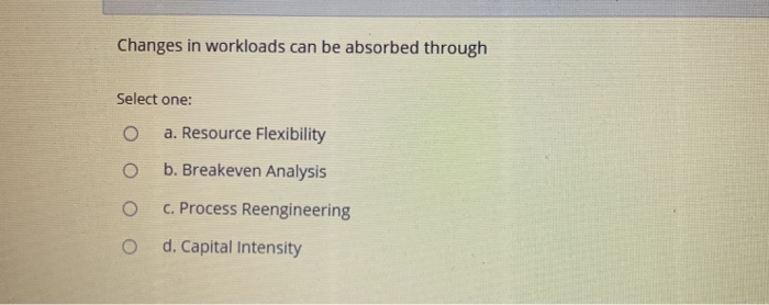 Changes in workloads can be absorbed through