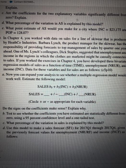 10. In Chapter 4, you worked with data on sales