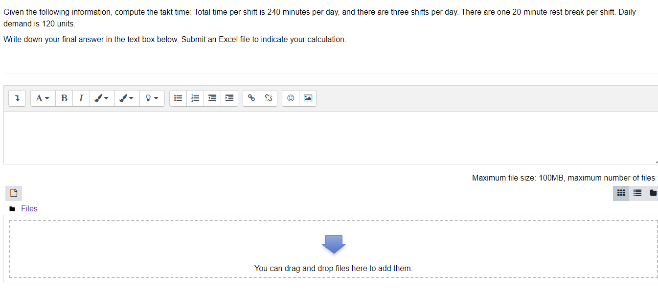 Please show using Excel Given the following