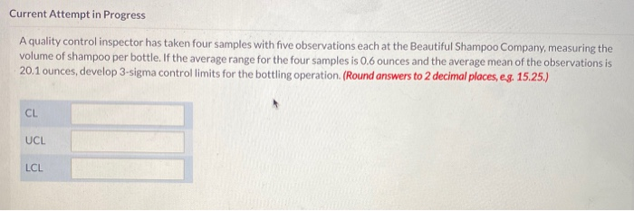 Current Attempt in Progress A quality control