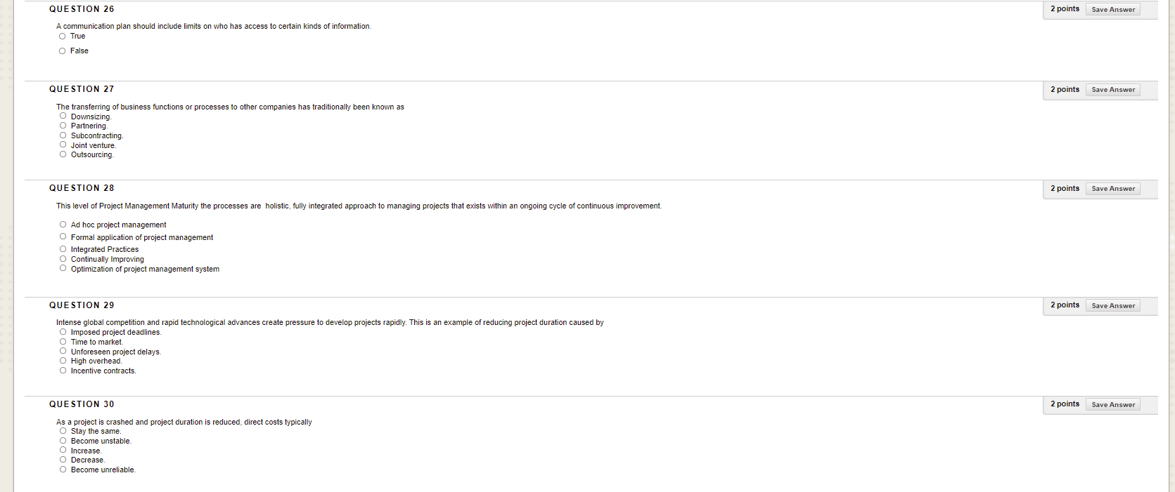 Please see below, thanks QUESTION 26 2 points