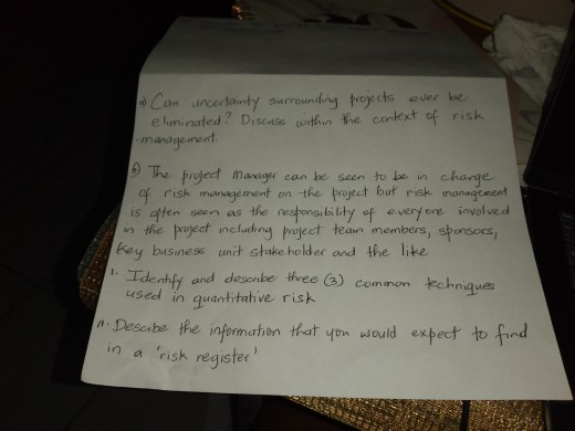 a Can uncertainty surrounding projects ever be