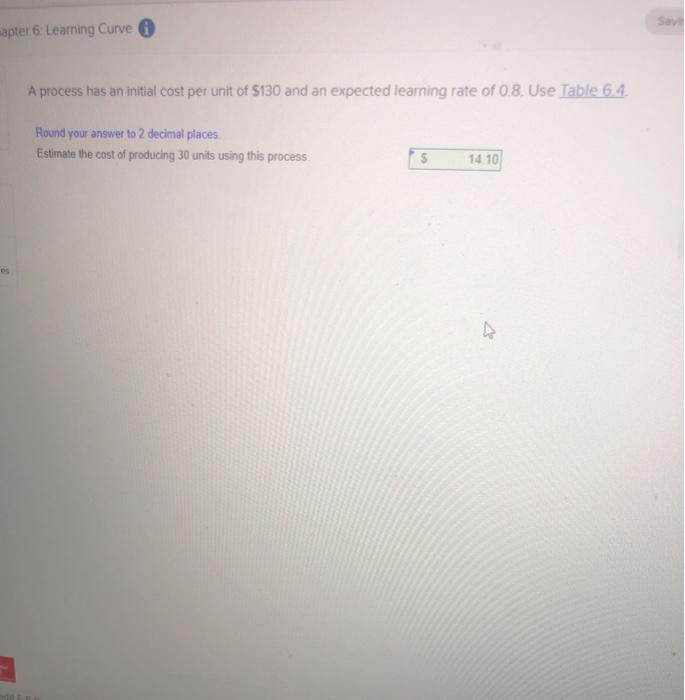 sov mapter 6: Learning Curve A process has an