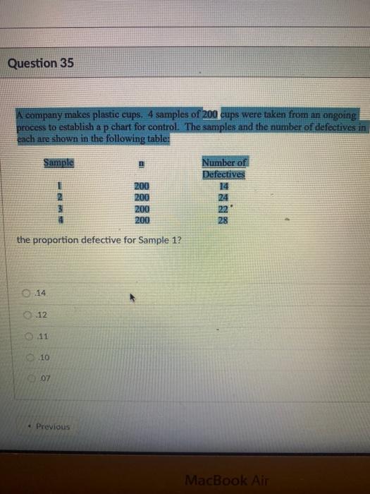 Question 35 A company makes plastic cups. 4