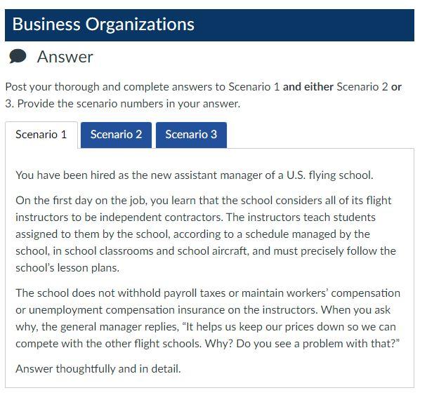 Business Organizations Answer Post your thorough