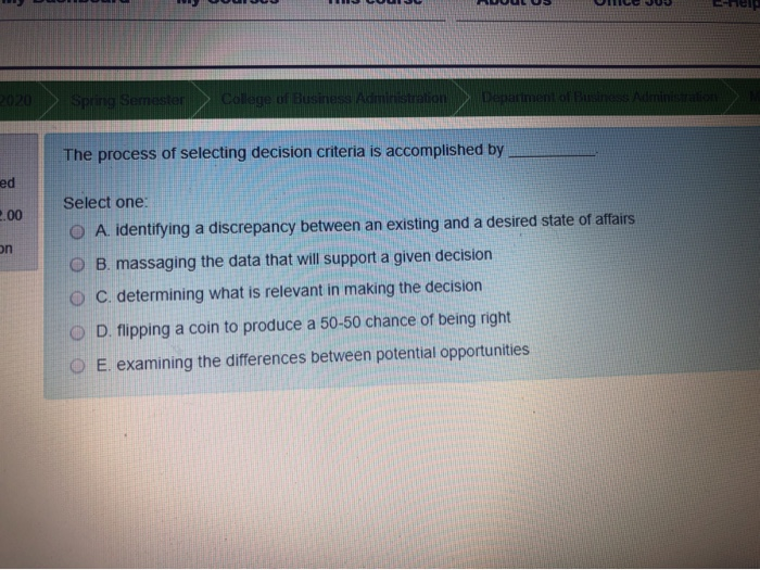 -- 2020 Spring Semester College of Business