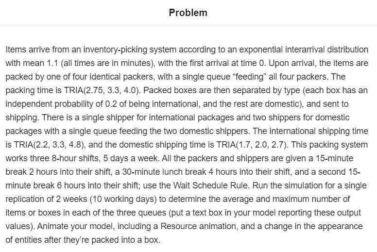 Problem Items arrive from an inventory-picking