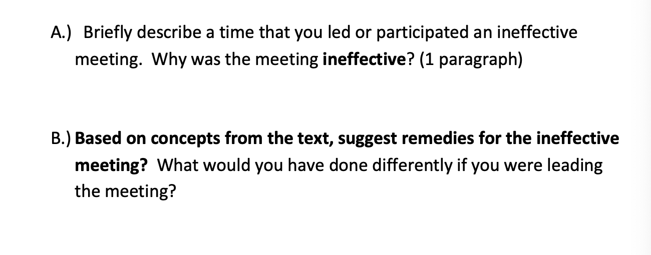 A.) Briefly describe a time that you led or