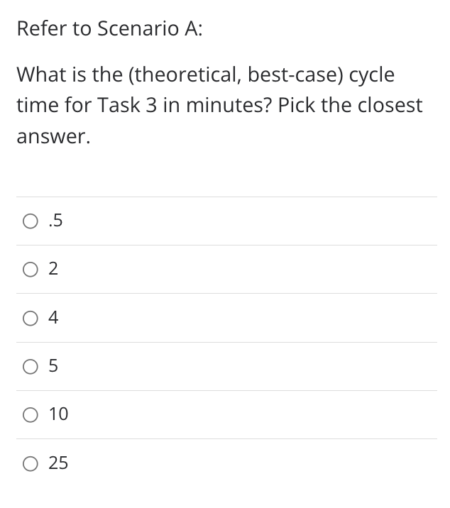 Scenario A: Suppose you are given the following