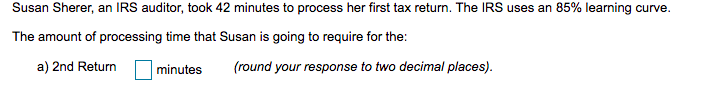 Susan Sherer, an IRS auditor, took 42 minutes to