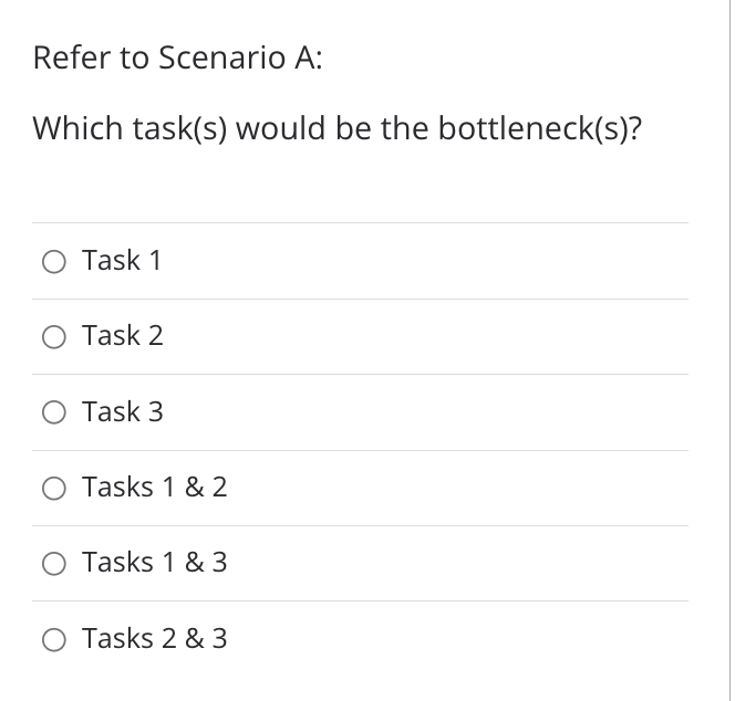 Scenario A: Suppose you are given the following