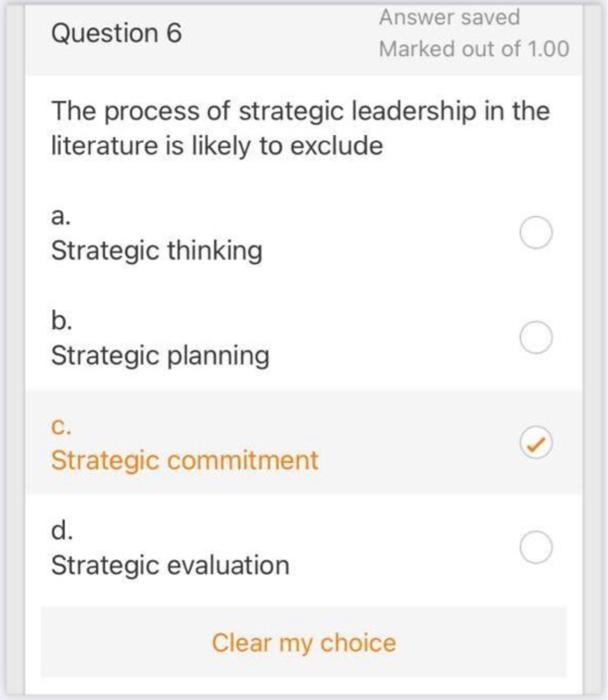 Question 1 Answer saved Marked out of 1.00 When a