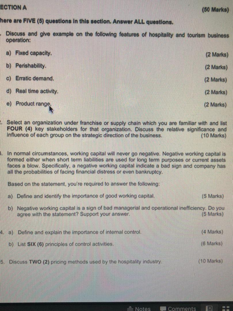 ECTION A (50 Marks) here are FIVE (5) questions