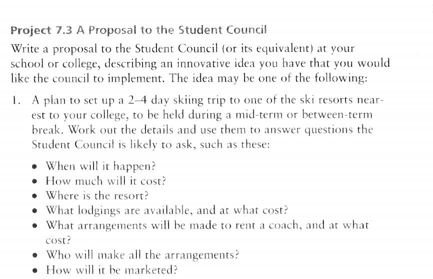 Project 7.3 A Proposal to the Student Council