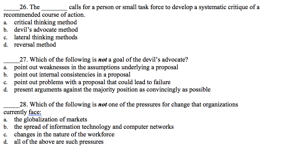 26. The calls for a person or small task force to
