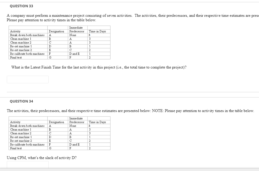 QUESTION 33 A company must perform a maintenance