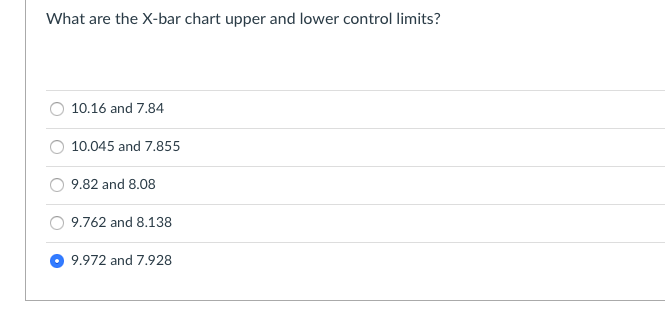 A design engineer wants to construct a mean chart