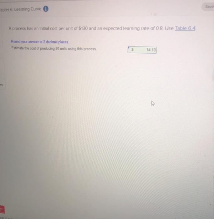 apter 6: Learning Curve A process has an initial