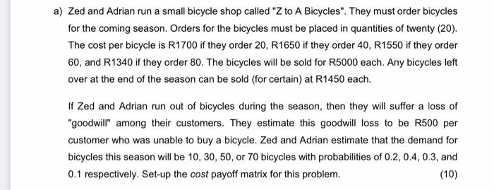 its a cost payoff not profit payoff.Please help