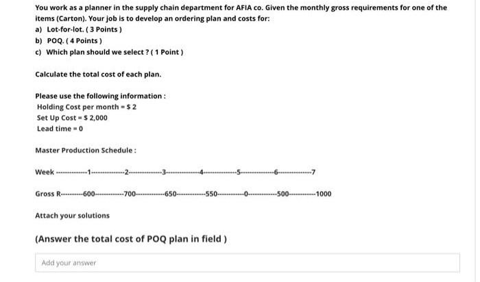 Please I need quick! You work as a planner in the