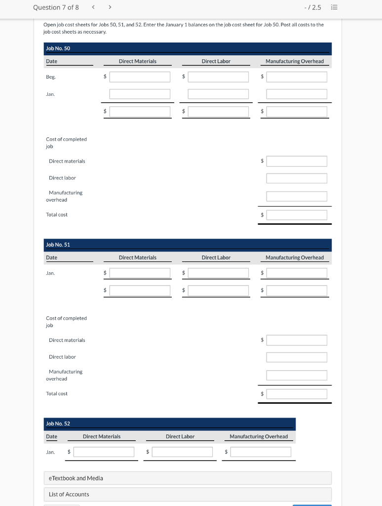Question 7 of 8 > - / 2.5 Current Attempt in