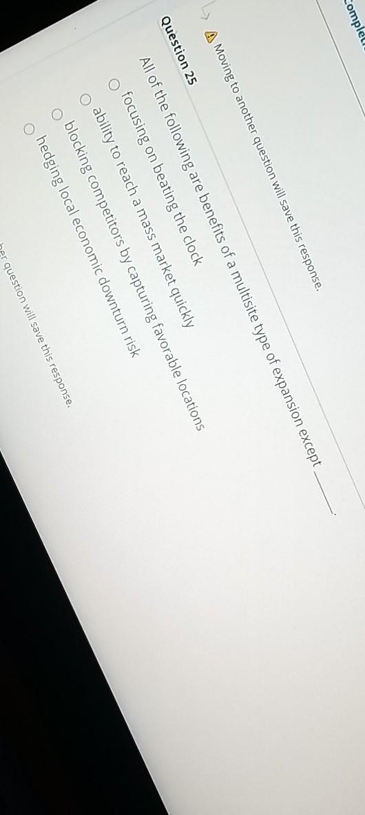 Complelll A Moving to another question will save