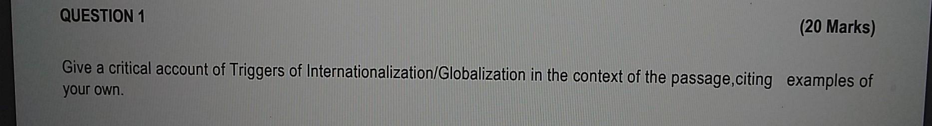 QUESTION 5 (20 Marks) Discuss the category of