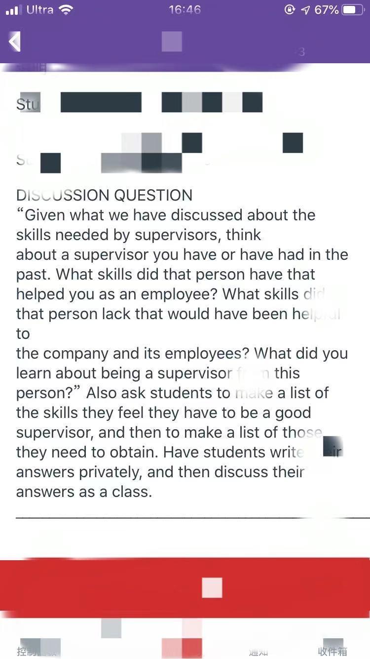 ..1 Ultra 16:46 1 67% Stu DISCUSSION QUESTION