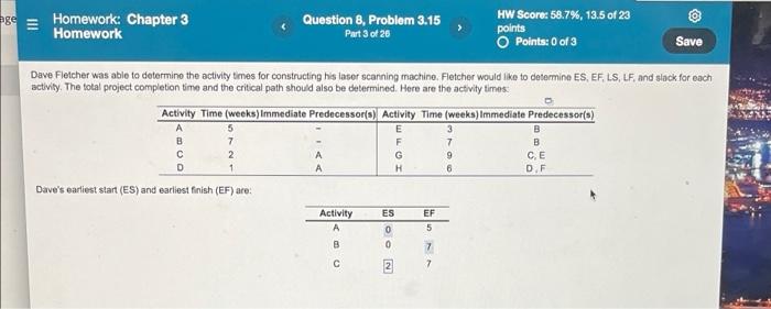 need all 26 parts age III Homework: Chapter 3