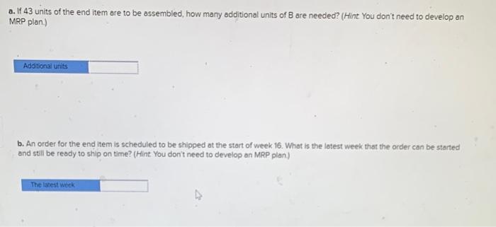 The following table lists the components needed