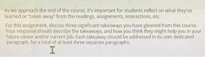 Management and Leadership Course take away ideas