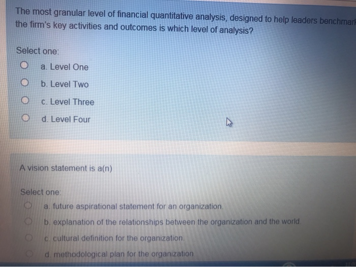 The most granular level of financial quantitative