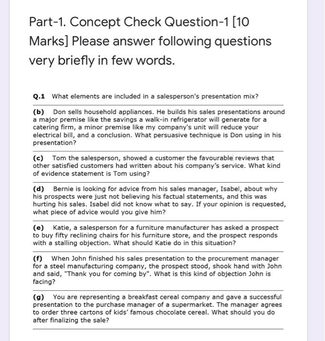 please do it asap Part-1. Concept Check