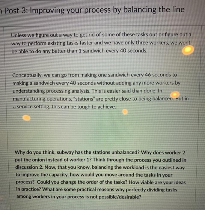 Subway - Inside the Store Seconds 3+ Support Task