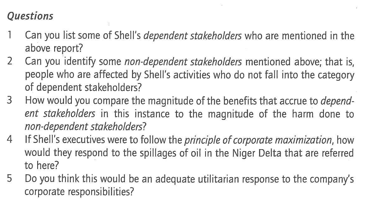 Need these parts from this case study for ethic