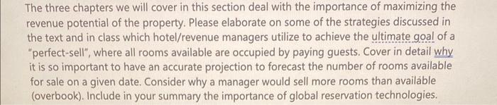 From a hotel management class! The three chapters