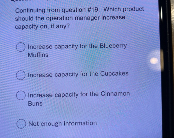 Continuing from question #19. Which product