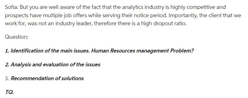 Is the Human Resource Management is the issues? A