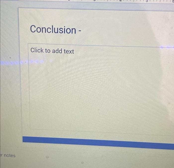 I just need a conclusions for this please