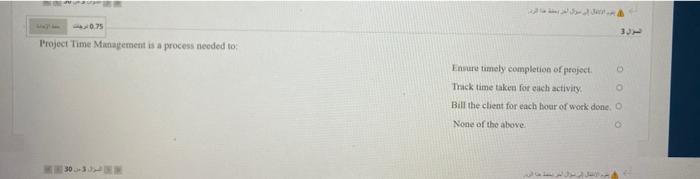 0.75 3 Project Time Management is a process