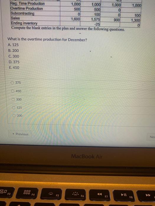 Suppose an operations manager made the following