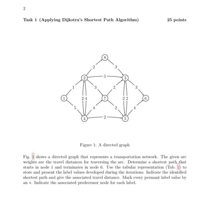 2 Task 1 (Applying Dijkstra's Shortest Path